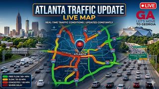 Atlanta Traffic Update (Live in Georgia). Photo by Powered by WAZE